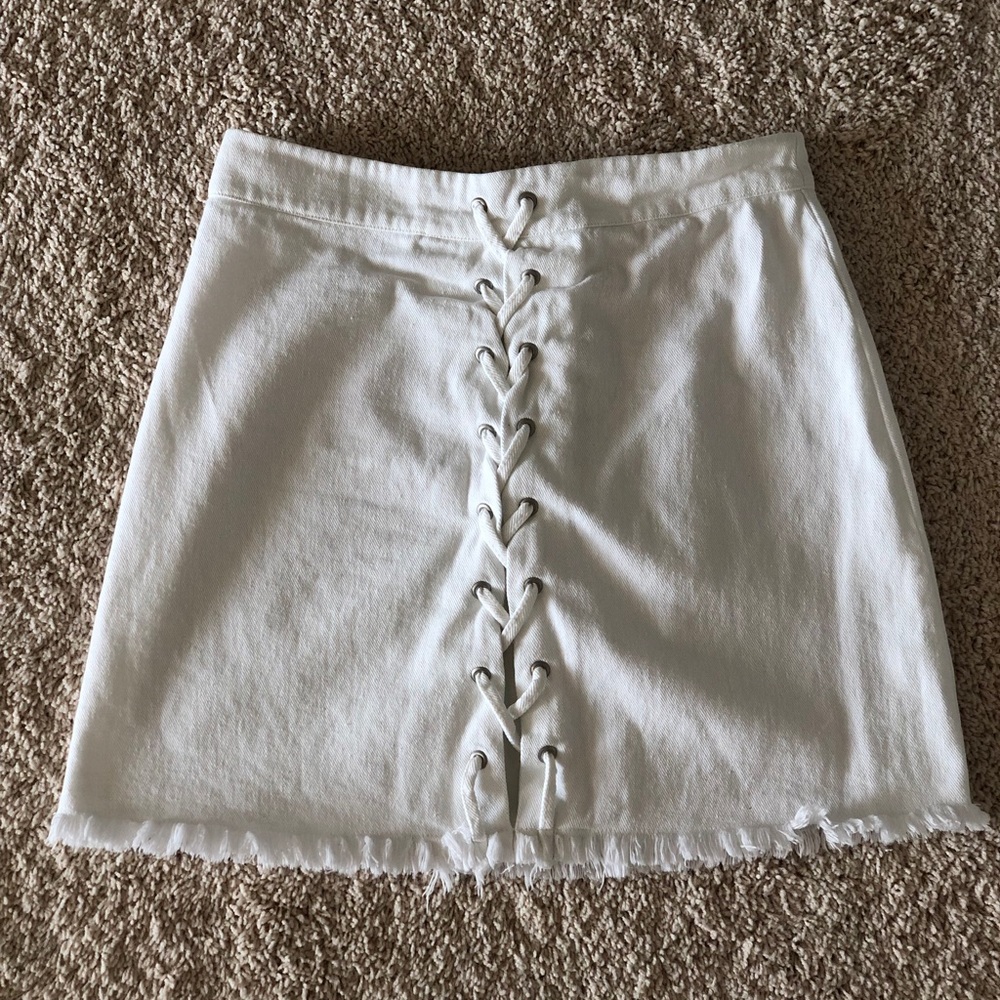 White Fantastic Fawn Lace Up Skirt